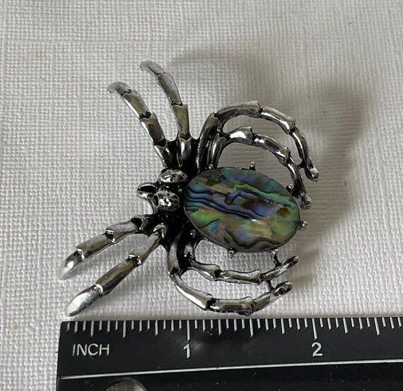 Abalone spider brooch, spider pendant, spider jew… - image 6