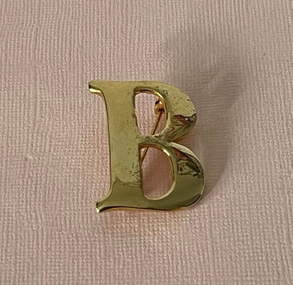 Vintage letter B brooch, initial b brooch, monogr… - image 6