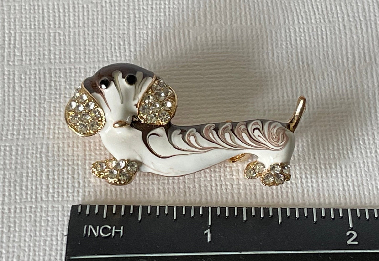 Rhinestone Dachshund Brooch Brown Dachshund Pin Doxie Pin Etsy UK