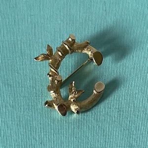 Vintage letter c brooch, Signed Sarah Cov, Sarah Coventry letter c pin, monogram c brooch, initial c pin, letter c jewelry, letter c vintage