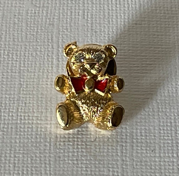 Vintage teddy bear tie tack, teddy bear lapel pin… - image 4