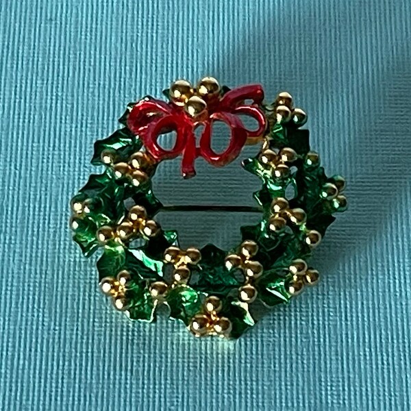 Christmas Wreath Pin Etsy