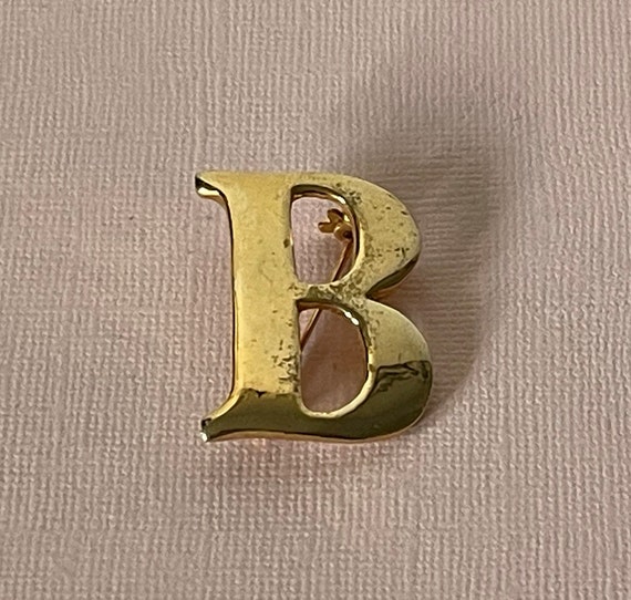 Vintage letter B brooch, initial b brooch, monogr… - image 2