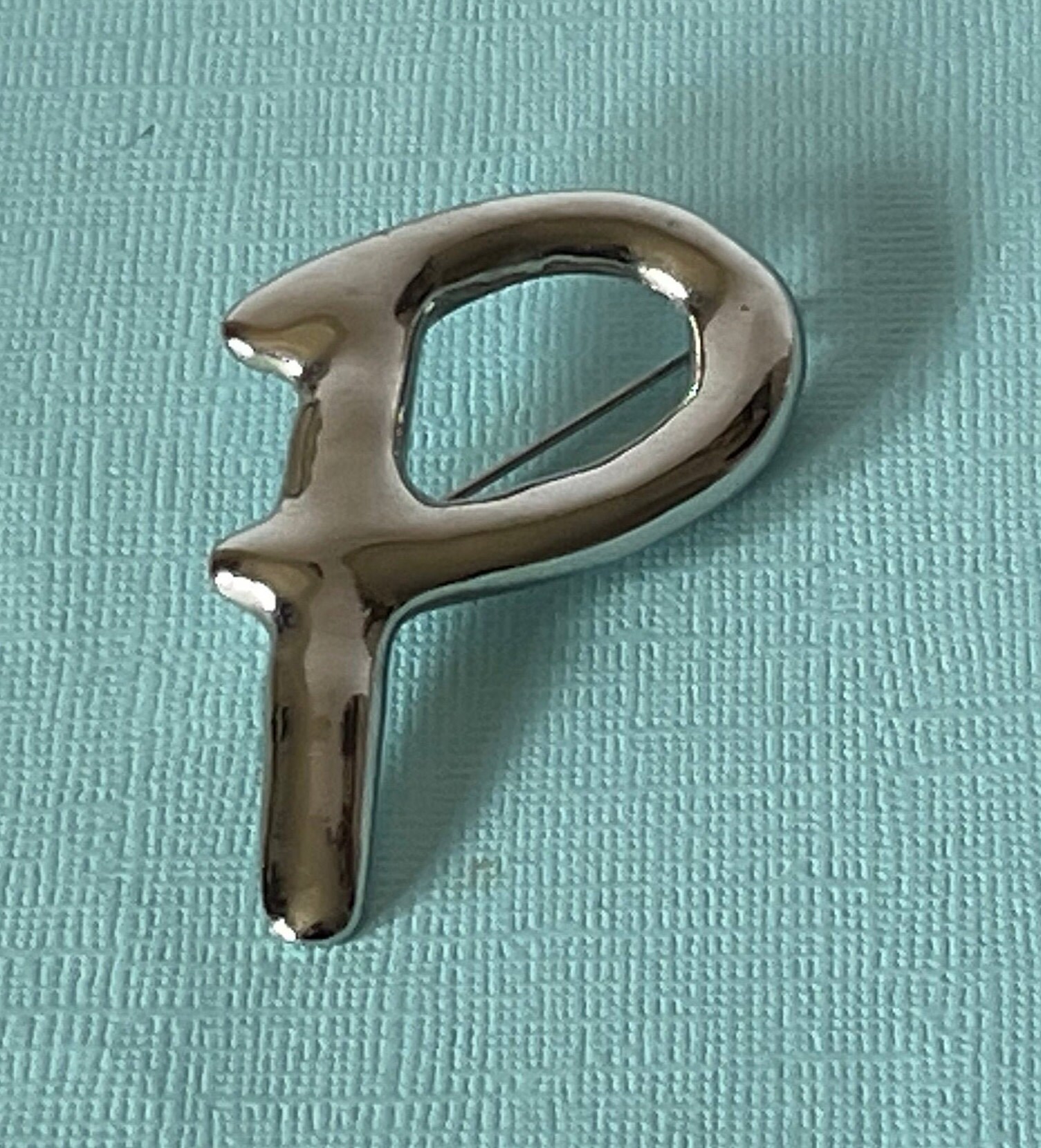 Vintage Letter P Brooch, Silver Letter P Pin, Monogram P Pin, Initial ...