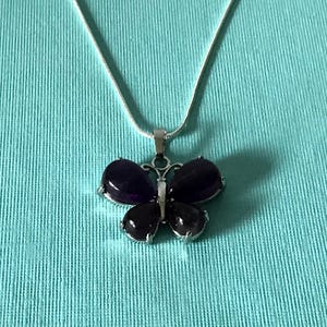 Amethyst butterfly necklace, butterfly pendant, butterfly charm necklace, purple butterfly necklace, purple butterfly pendant, butterflies