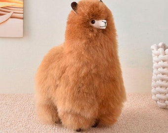 Alpaca Fur Gift, Alpaca Fur Toy, Alpaca stuffed animal, Handcrafted Alpaca Fur Toy, 100% Real Alpaca Fur, Adorable Peruvian Alpaca Plush