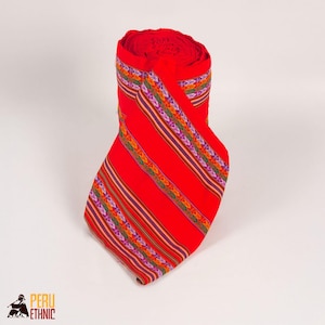 Peruvian Fabric by Meter, Andean Tribal Textile, Ethnic Boho Tablecloth, Colorful Woven Cloth, Cusco Inca Fabric Material