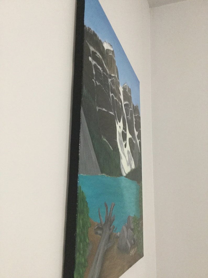 wall art Canadian Rockies canvas art home d\u00e9cor Moraine Lake original acrylic painting