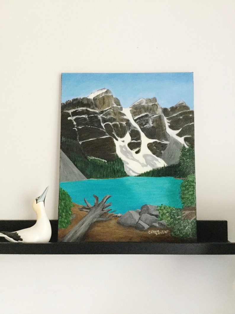 wall art Canadian Rockies canvas art home d\u00e9cor Moraine Lake original acrylic painting