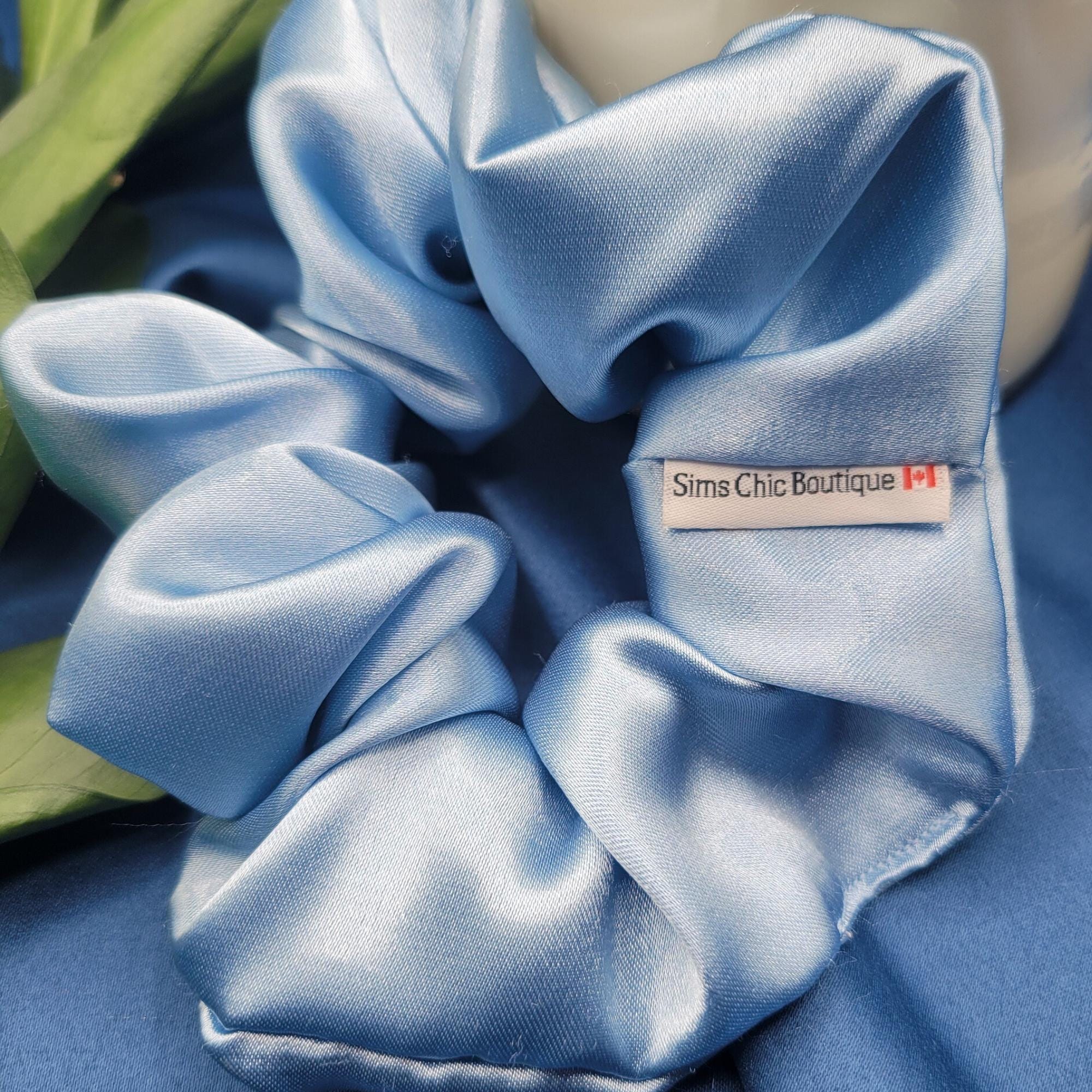 50 new Satin Scrunchies in dusty blue dusty-blue-scrunchie.jpg?v=  main image 2