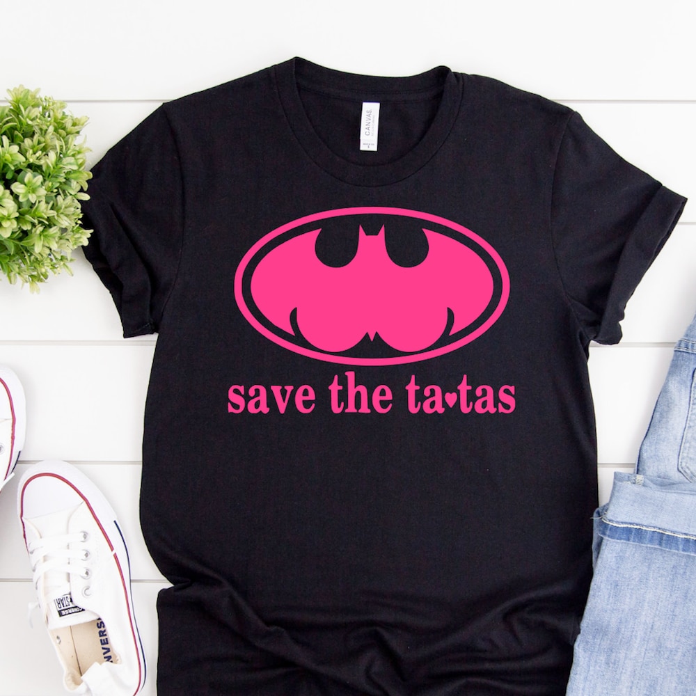 Save The Tatas Batman Shirt Breast Cancer Awareness Shirt Breast Cancer Support Breast Cancer Pink Shirt Breast Cancer Awareness Giftpress Fashion