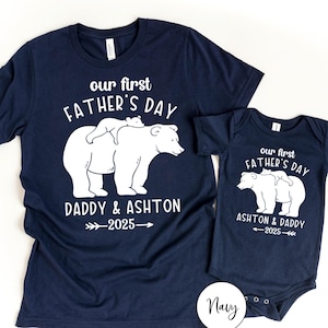 First Father&#39;s Day gift, Dad and baby matching shirts ©, Personalized Father Daughter Son 1st Father&#39;s Day shirts gift from wife