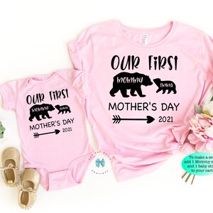 Mommy and me, First Mothers Day shirt set, Matching mama bear baby bear, Matching shirts gift set, Mother's Day gift idea, Mother daughter