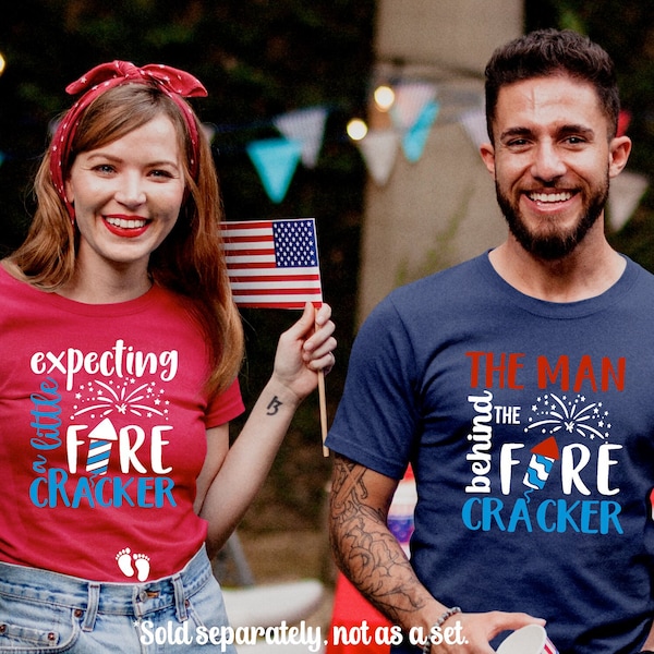 4th of july baby annoucement tee