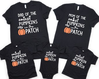 Halloween Family shirts Cutest pumpkin in the patch family shirts Fall shirts Pumpkin shirts Halloween family coordinating Matching 1VHW233