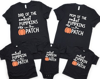 Halloween Family shirts Cutest pumpkin in the patch family shirts Fall shirts Pumpkin shirts Halloween family coordinating Matching 1VHW233