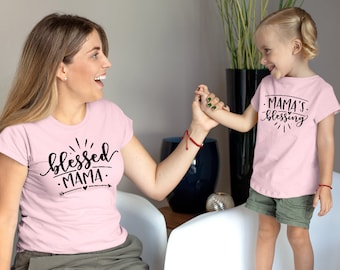 Mommy and me shirts, Mama's Blessing Matching T-Shirts, Mommy and me outfits, Mother Daughter shirts, Mother son outfits 073