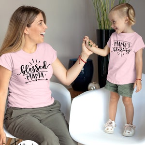 Mommy and me shirts, Mama's Blessing Matching T-Shirts, Mommy and me outfits, Mother Daughter shirts, Mother son outfits 073