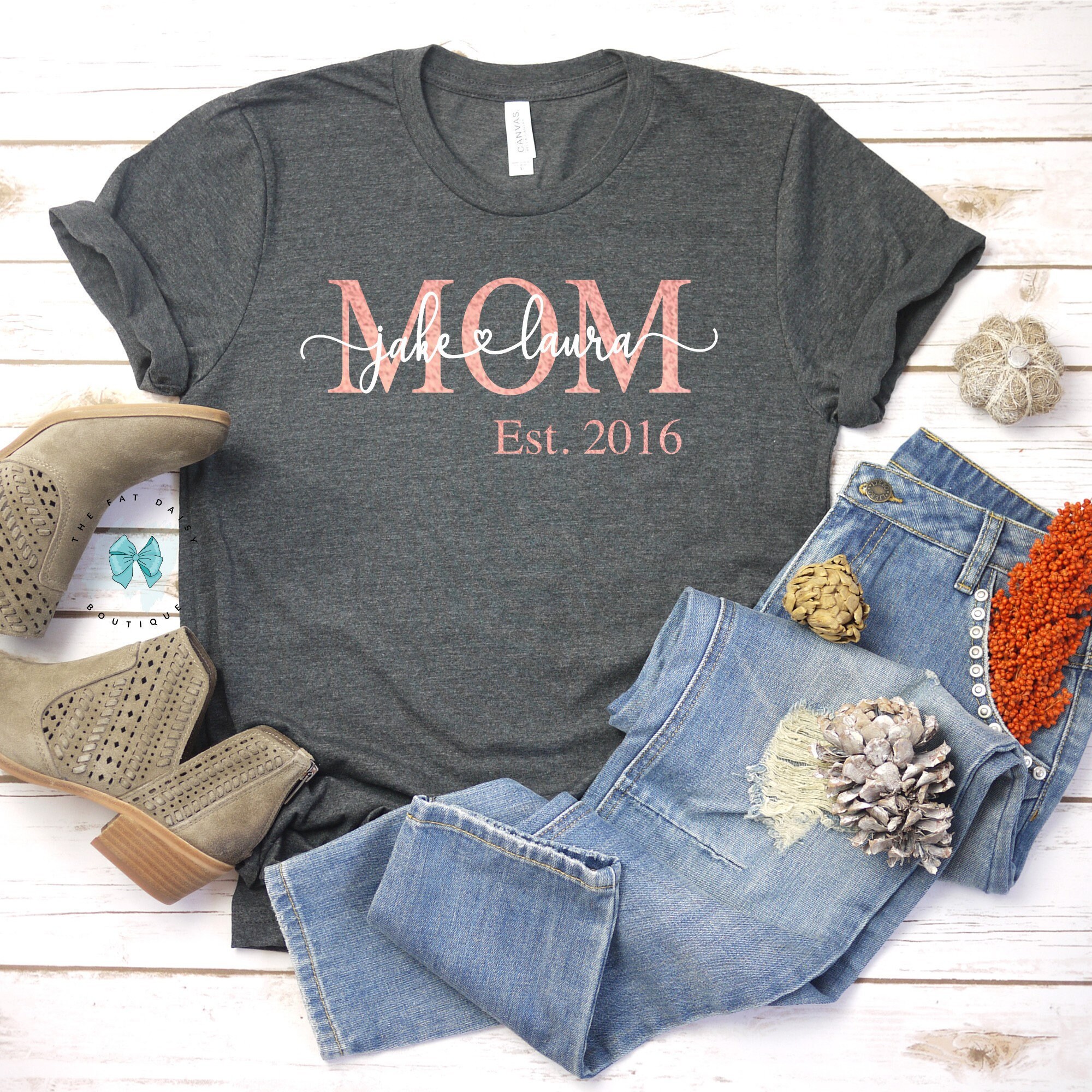 Mom Shirt Personalized Mom Shirt Mommy Shirt Mama Shirt Kid | Etsy