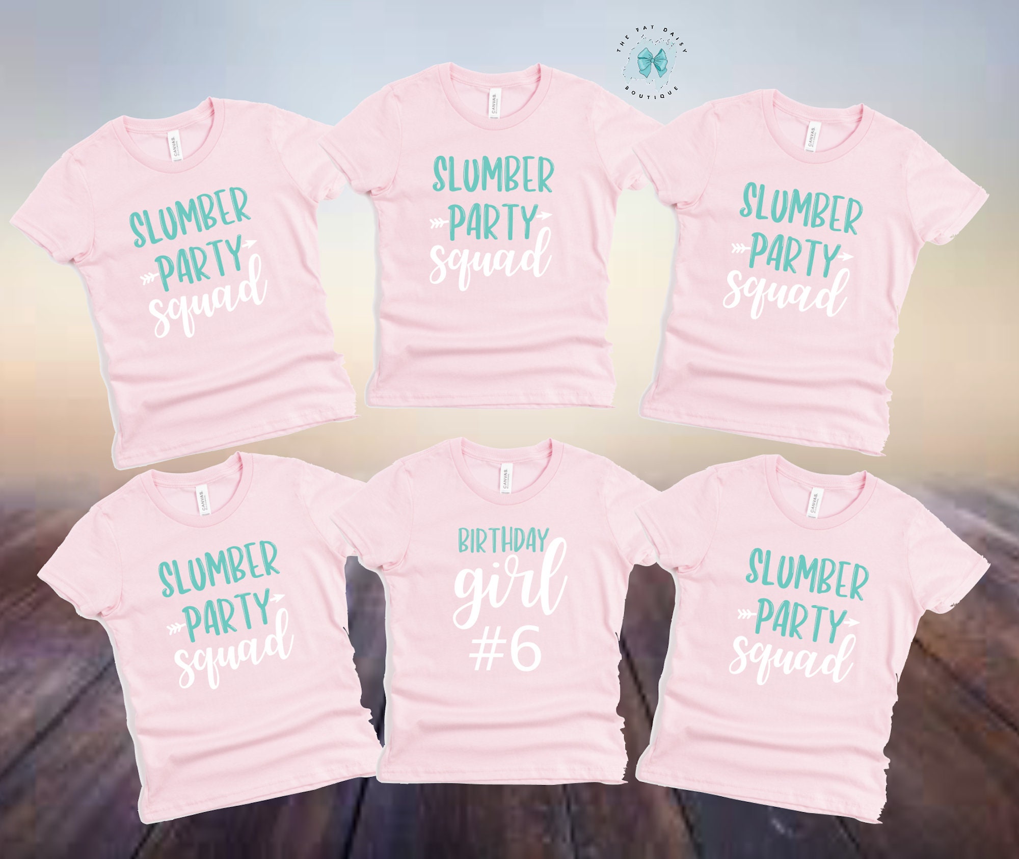 shirts Slumber Birthday Sleepover Party 