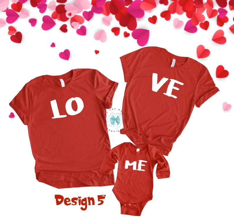 Red Couple Family Valentine's Day shirts Mama Daddy Baby Matching shirts Love Me Family shirts Family Valentine's Day shirts 1VVD301 image 5