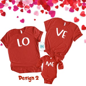 Red Couple Family Valentine's Day shirts Mama Daddy Baby Matching shirts Love Me Family shirts Family Valentine's Day shirts 1VVD301 image 3