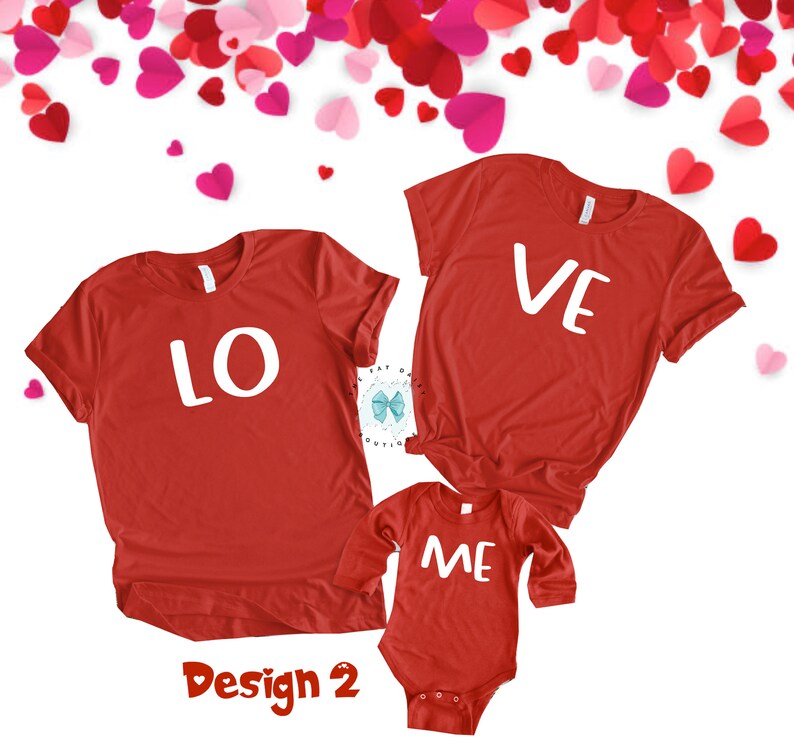 Red Couple Family Valentine's Day shirts Mama Daddy Baby Matching shirts Love Me Family shirts Family Valentine's Day shirts 1VVD301 image 3