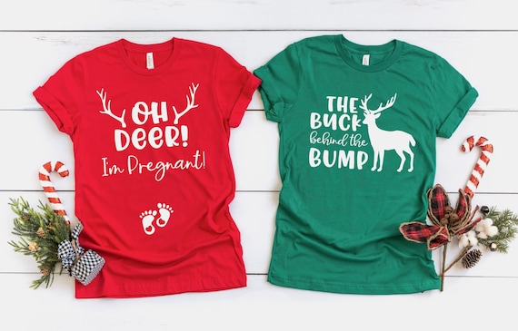 Christmas Pregnancy Announcement Shirt Couples Baby Reveal T-Shirt Christmas Pregnancy Announcement Shirt Couples Baby Reveal T-Shirt