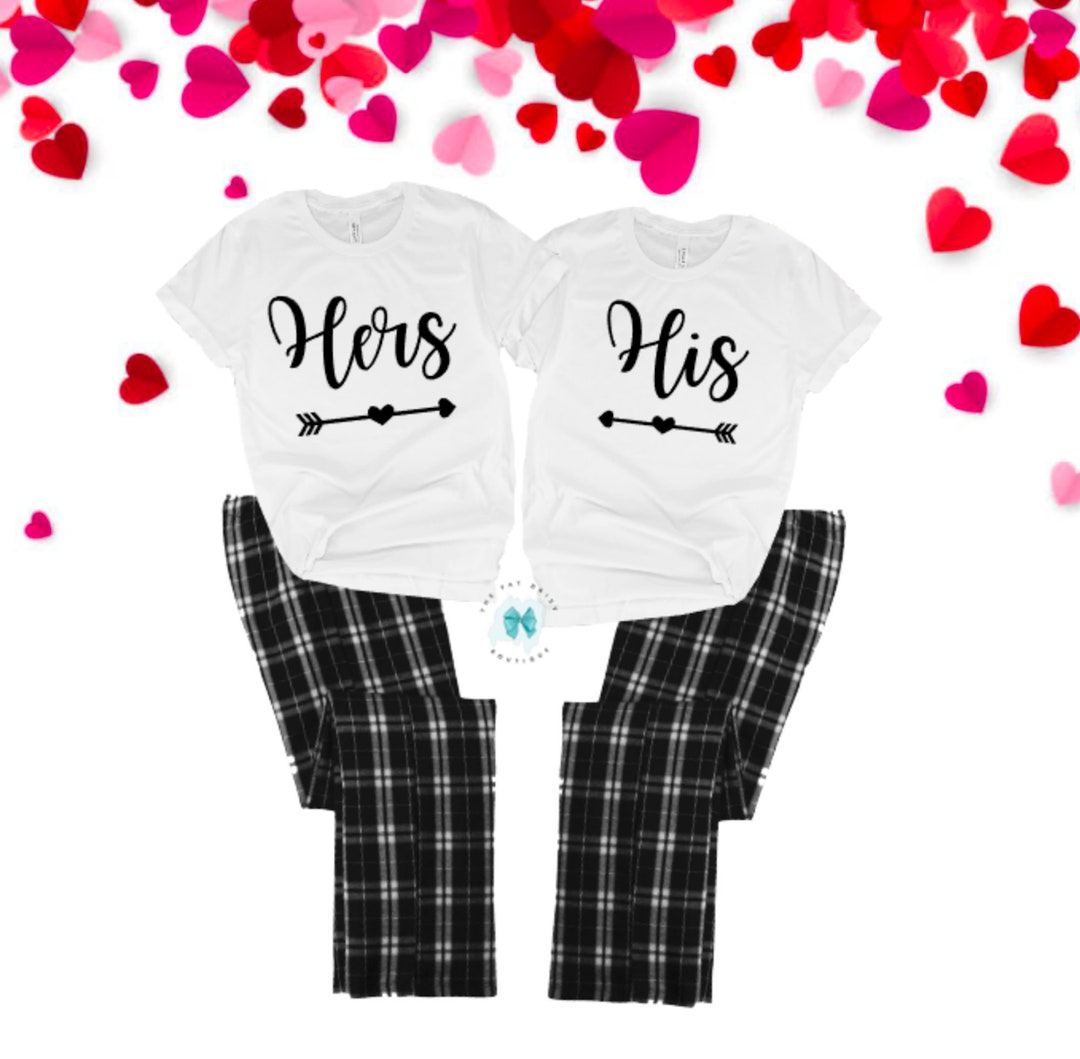 His Hers Couple Valentines Day Pajamas Couple Matching Valentines ...