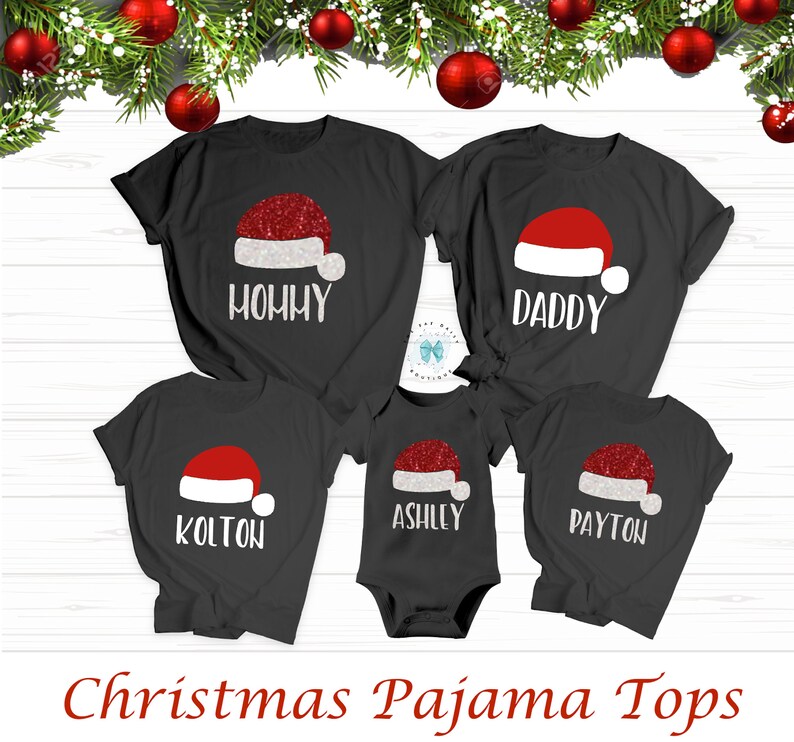 Christmas Pajama Tops Family Matching Christmas Shirts Family Etsy