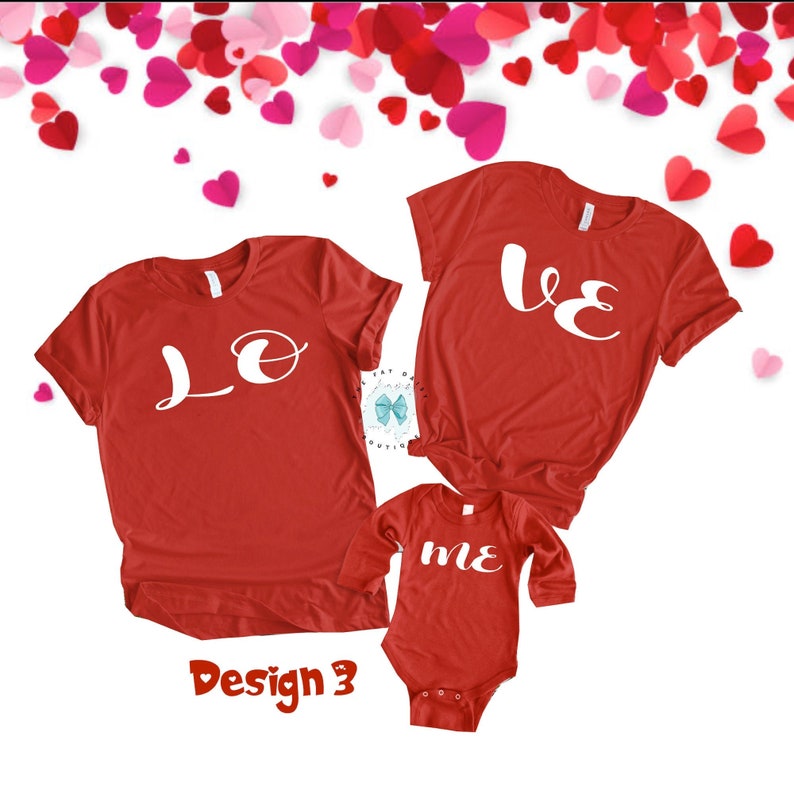 Red Couple Family Valentine's Day shirts Mama Daddy Baby Matching shirts Love Me Family shirts Family Valentine's Day shirts 1VVD301 image 1