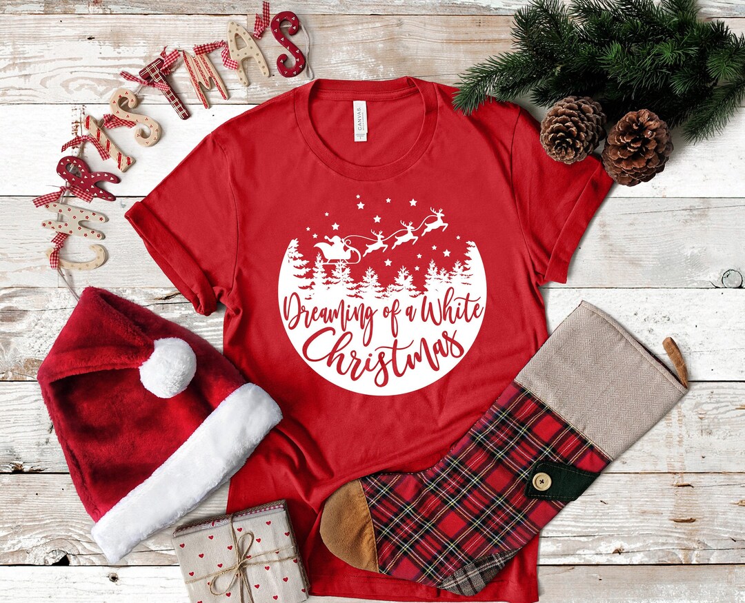 Christmas Trees Family Matching Shirts, White Christmas Santa Pajama