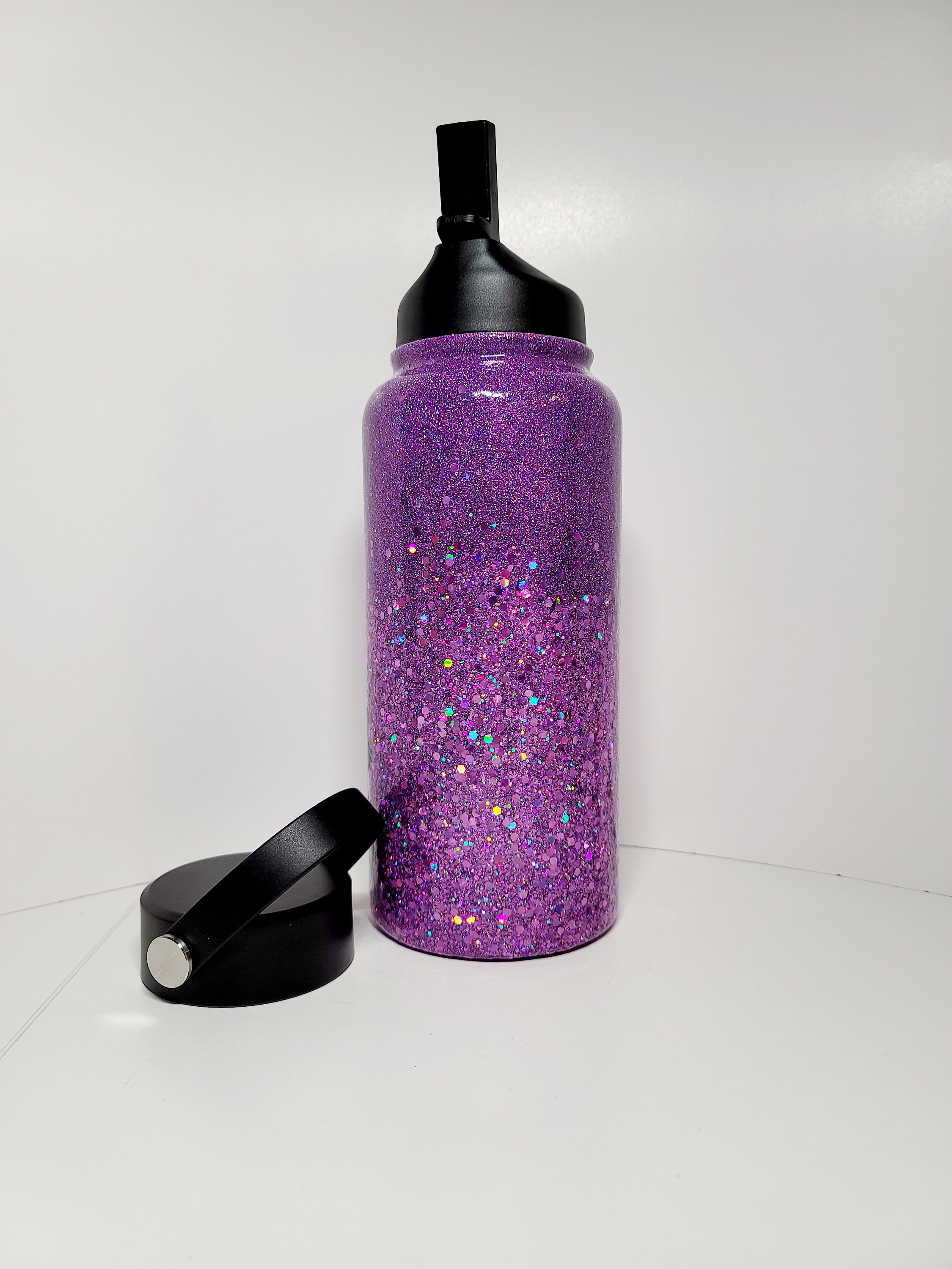 Black Holographic Glitter Owala Bottle – KM Handmade Boutique