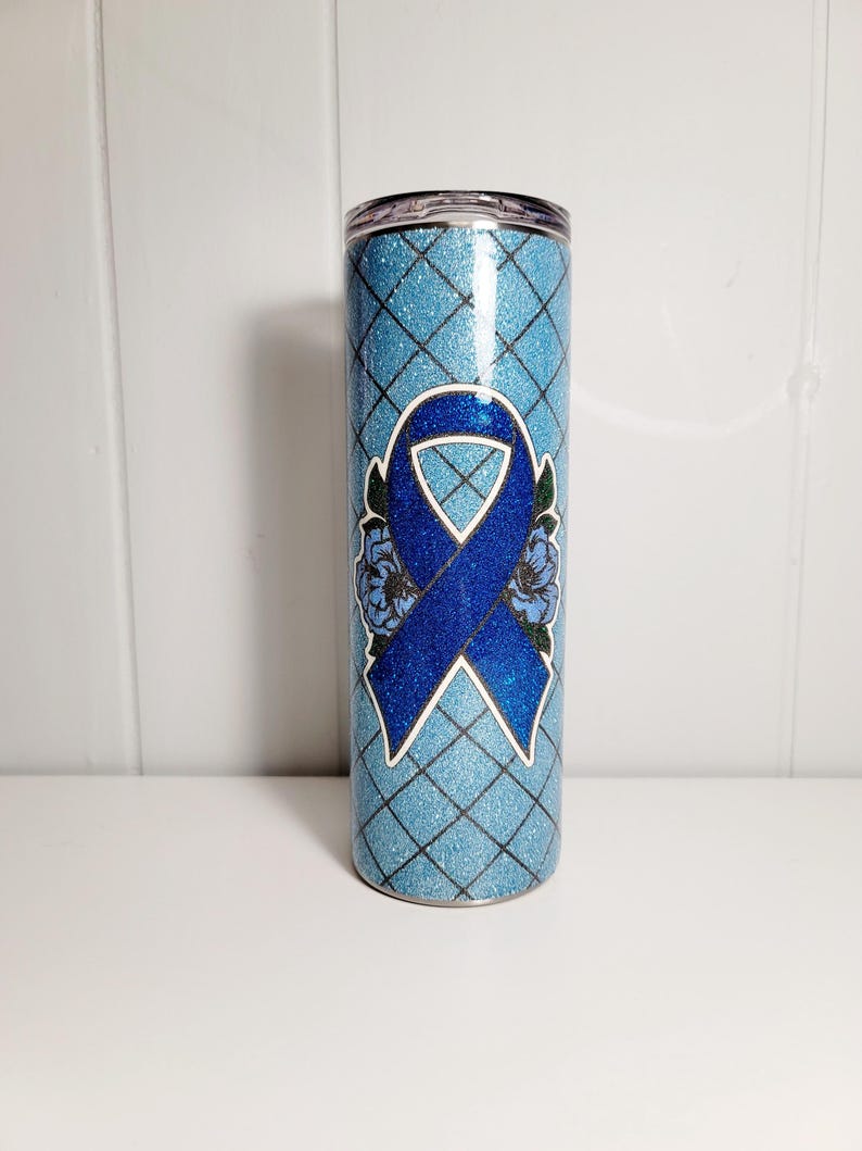 Awareness Ribbon 20 Oz Skinny Glitter Tumbler - Etsy