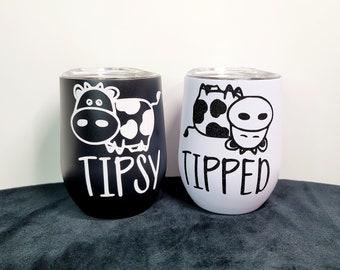 Tipsy & Tipped 12 oz Wine Tumbler