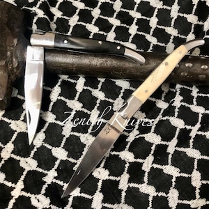 Personalized Laguiole Folding Knife With Bone Or Bull Handle + Leather Case Laguiole Knife Gift For Man