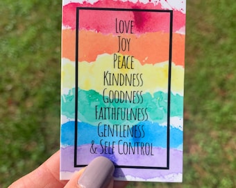 Fruit of the Spirit Sticker, Galatians 5:22-23, Scripture Water Bottle Sticker, Christian Bible Verse Sticker, Inspirational Sticker
