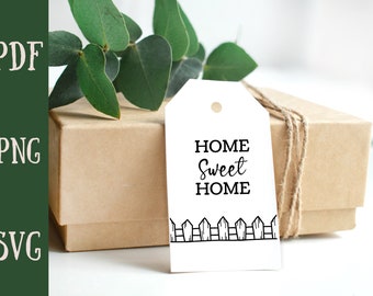 Home Sweet Home Real Estate Client Tag, Client Closing Day Gift Tag, Minimalist Real Estate, Minimal Gift Tag for new home