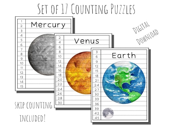 Outer Space Skip Count Puzzle, Skip Count 1-15, Squares & Cubes, Skip Counting Work Sheets, Multiplication Games, Skip Count Printable