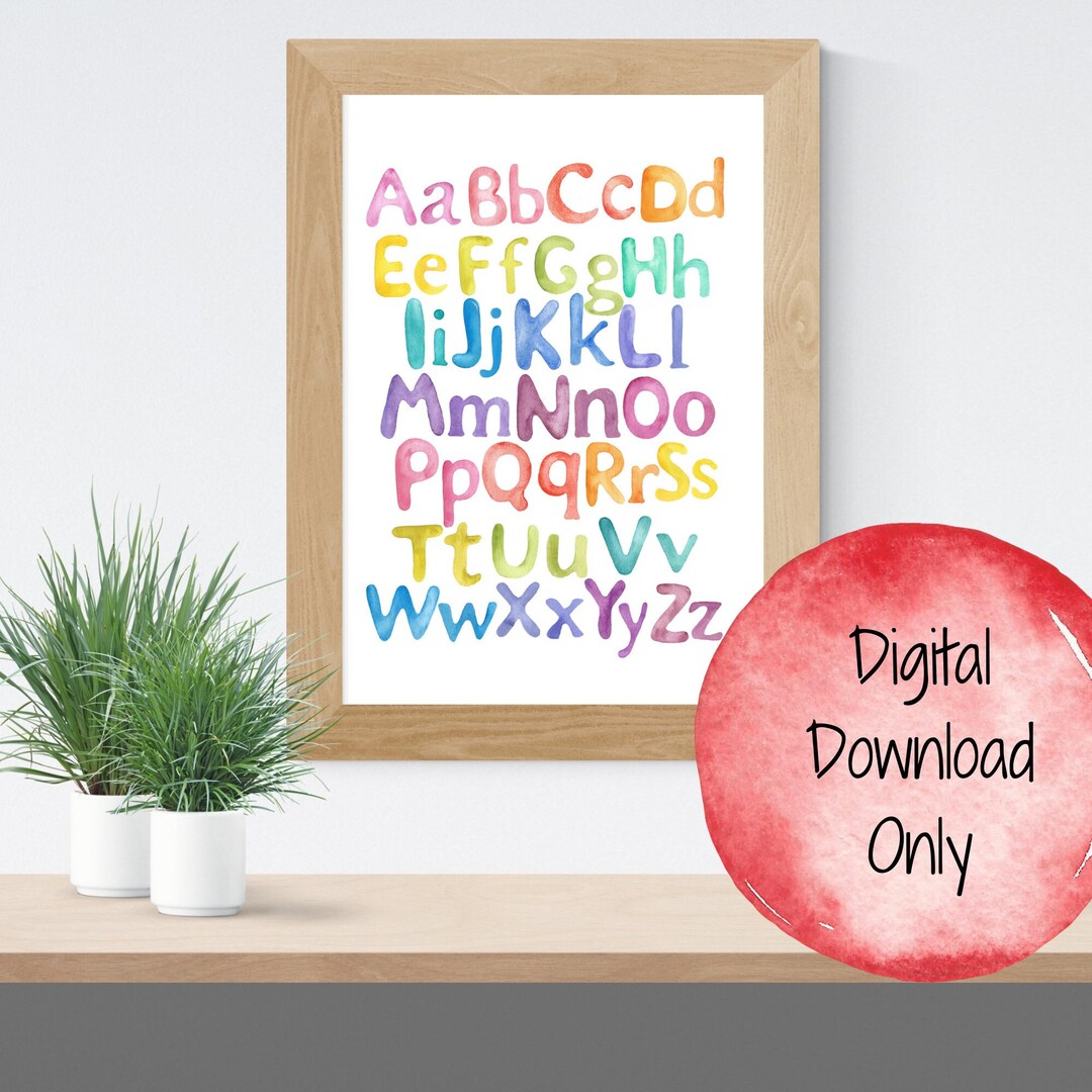 ABC Alphabet, Uppercase Lowercase, Educational Poster, Play Mat ...