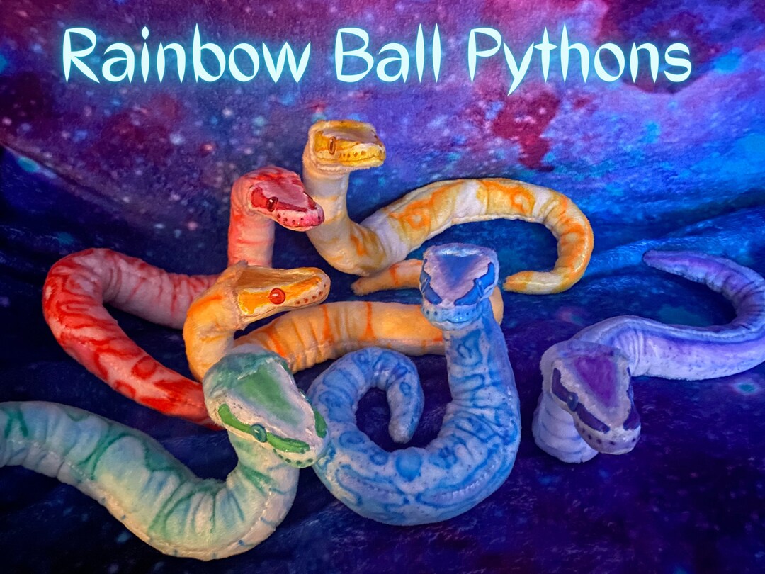 Rainbow Ball Python Art Dolls Plush Stuffed Snake - Etsy