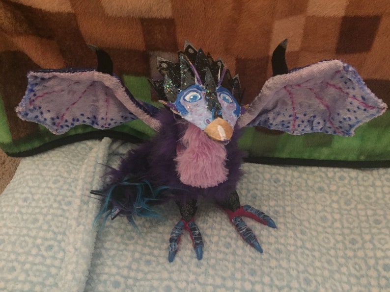 Art doll Custom Elemental Wyvern plush stuffed dragon. Made | Etsy
