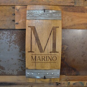 Family Personalized Monogram Wine Barrel Stave Sign/Laser Engraved/Laser Engraving/Personalized/Wedding/Wall Art/Wall Hanging/Free Shipping