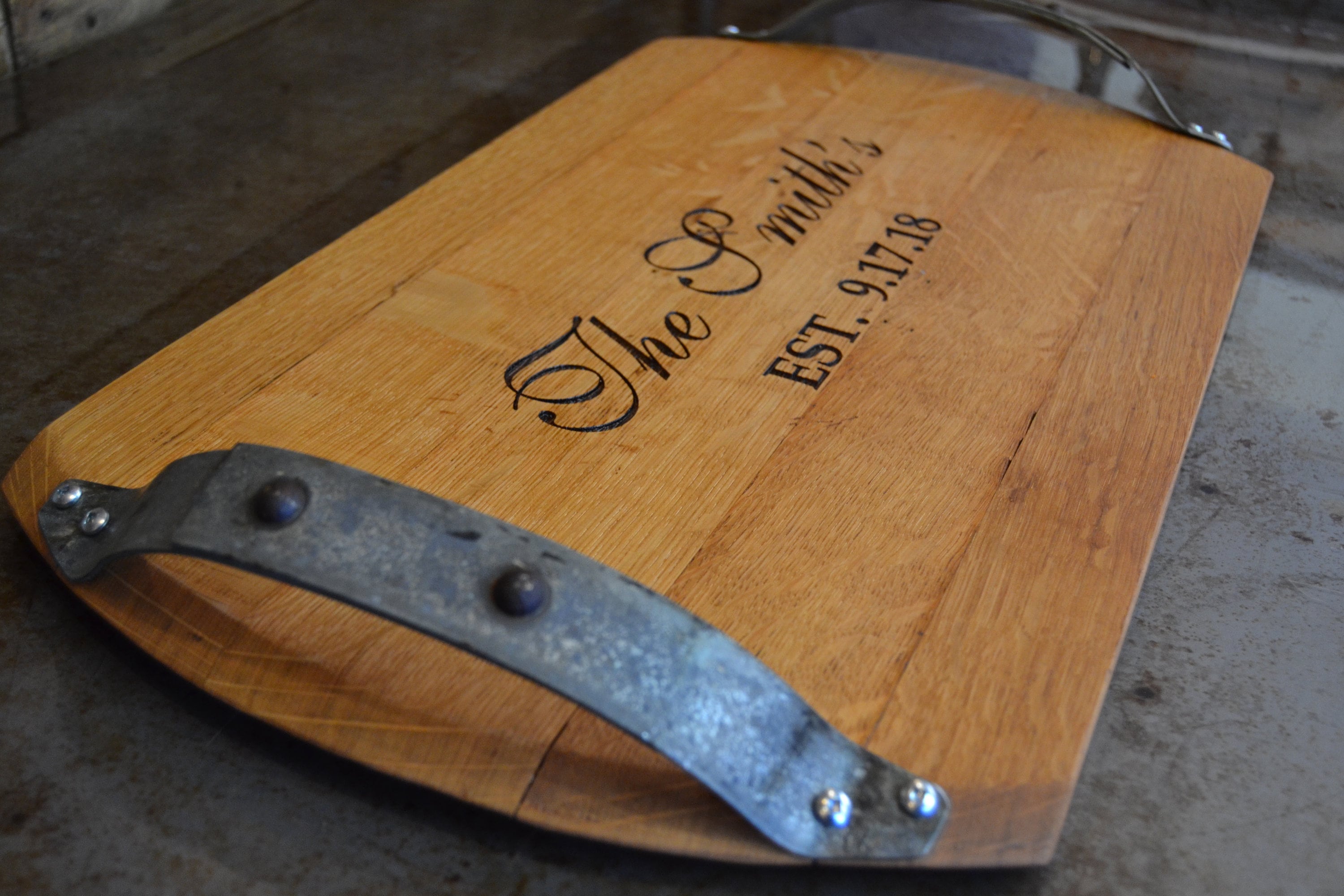 Personalized Wine Barrel Head Serving Tray or Cutting Etsy