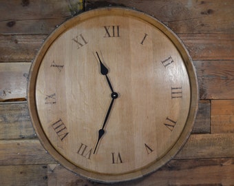 Personalized Reclaimed Wine Barrel Head/Lazy Susan/Clock/Wall Art/Wall Hanging/Laser Engraved/Laser Engraving/Wedding Gift/Free Shipping