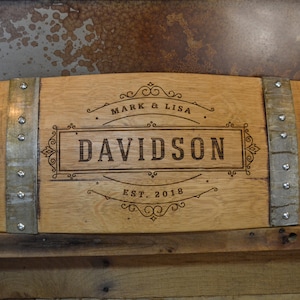 Personalized Family Established Wine Barrel Stave Sign