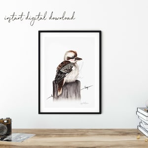 Kit Kookaburra, instant digital download, printable kookaburra art, Australian themed nursery, Australian themed art, Kookaburra decor