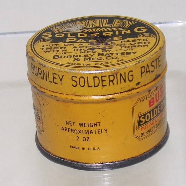 Burnley Soldering Paste Tin - Mostly Full