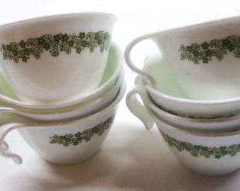 Set of 8 Corelle 'Crazy Daisy' Hook Handle Coffee Cups