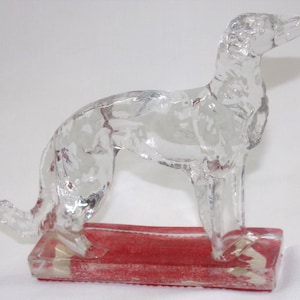Glass Wolfhound Dog Figurine
